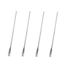Stainless Steel Ice Tea Spoon 4-Piece Set Long Handle Stirring Spoon For Cocktail Bar Home Cafe Silver 22.2x1.2x1.2 Cm