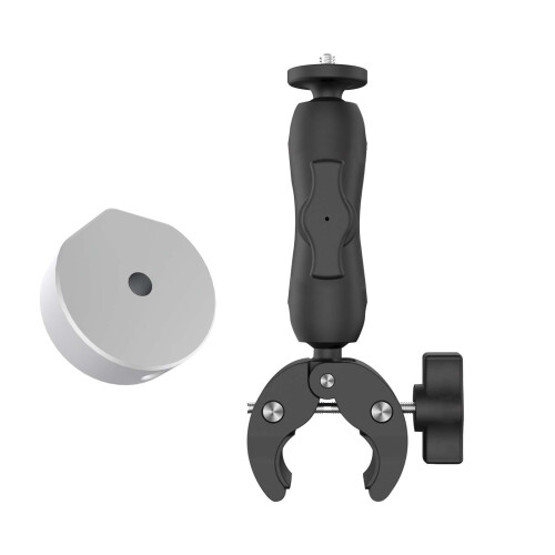 Outdoor Satellite Dish Mounting Clamp With 1/4-Inch Thread Interfaces And Rust-Resistant Construction
