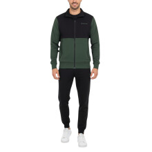 (Green and Black, 3XL) Mens Tracksuit Set Full Zip Sweatshirt Running Gym Joggers Zip Pocket Trousers