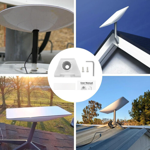 Satellite Pole Mount Adapter, Pole Mount Bracket, Pipe Adapter, High-Performance Bracket, Internet Kit Compatible 2