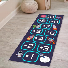 Hopscotch Rug For Kids Educational Playroom Rug With Skid-Proof Backing Play Space Rug And Nursery Decor