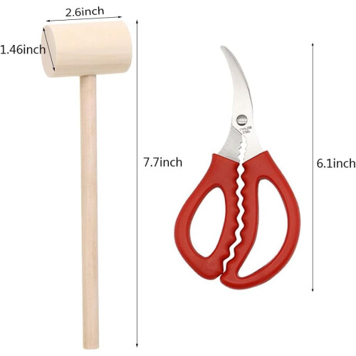 Seafood Tools 26-Piece Set Crab Crackers Seafood Scissors Lobster Sheller Shellfish Forks Nutcracker Set 2