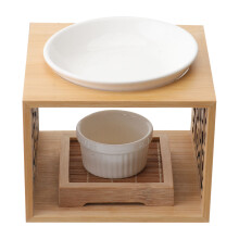 1St Holz Duftlampe Öl Ofen Aroma Diffusor Kerzenhalter (Khaki)