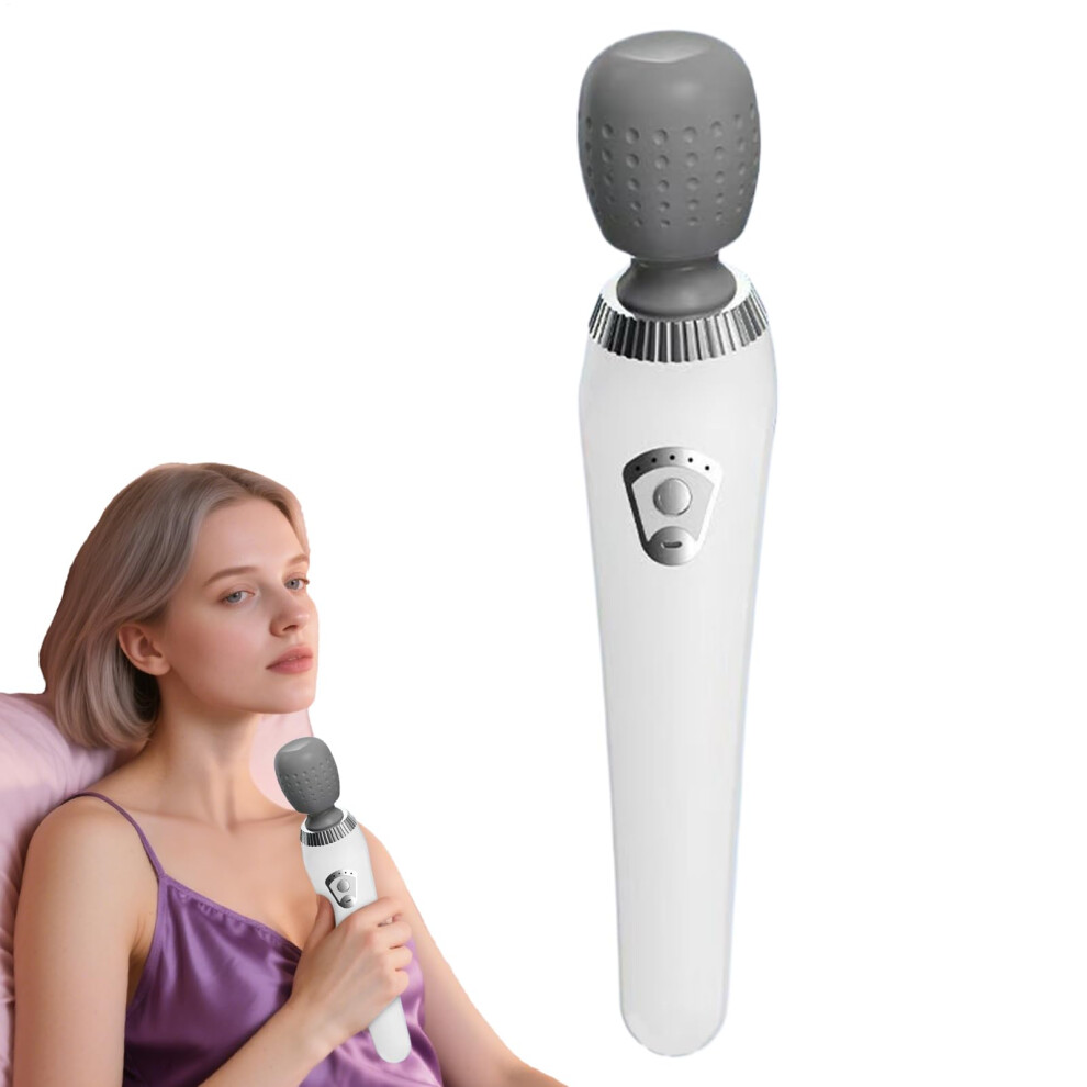 Handheld Electric Massager Wand Rechargeable Cordless Ergonomic Personal Massager For Foot Neck Back White