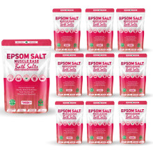 (Muscle Ease Pack of 10) Epsom Bath Salts 1kg Pure Natural Magnesium Sulphate