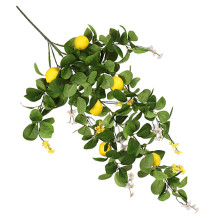 4pcs Artificial Lemon Branch with Green Leaves Fake Bouquet