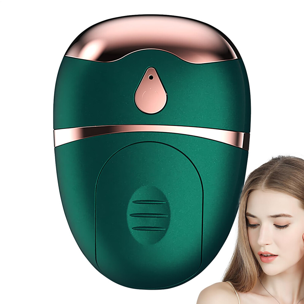 Green Heated Eye Massager Two-Mode Eye And Face Massager With Spraying Vibration Puffiness Relief Skin Care Tool