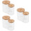 3Pcs Bastonetes Algodão Acrílico Transparente C/ Tampa 9
