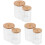 3Pcs Bastonetes Algodão Acrílico Transparente C/ Tampa 4
