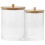 3Pcs Bastonetes Algodão Acrílico Transparente C/ Tampa 2