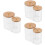3Pcs Bastonetes Algodão Acrílico Transparente C/ Tampa 8