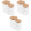 3Pcs Bastonetes Algodão Acrílico Transparente C/ Tampa 5