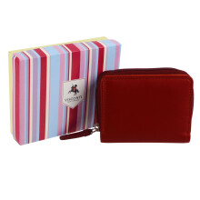 (Shades of Reds) Ladies Compact Leather Purse/Wallet by Visconti Gift Boxed