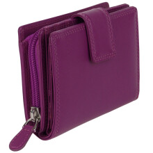(Orchid) Ladies Small Compact Tab Leather Purse/Wallet by Golunski Graffiti Gift Box
