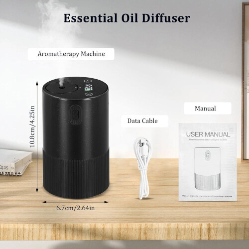 Waterless Essential Oil Diffuser, Portable Essential Oil Diffuser, Car Diffuser Usb-rechargeable With 3 Timer Settings 1