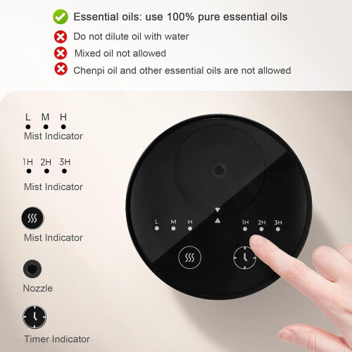 Car Air Freshener Diffuser, Aromatherapy Diffuser, 4-speed Timer, Smart Touchscreen, Auto-shutdown Function, Suitable For Home And Car Use 1