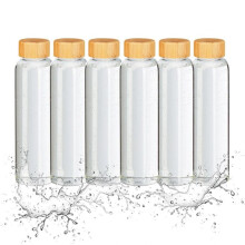 6x Getränkeflasche mit Bambusdeckel 500 ml