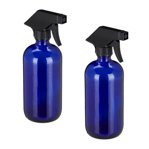 Sprühflasche Glas blau, 2er Set