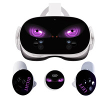 VR Headset Spider Helmet Skin And Accessories Stickers Kit For Quest 3 Vinyl Protective Cover Decal Purple Eye