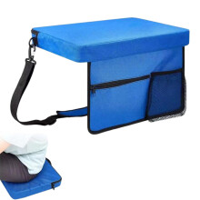 Seat Cushion for Bleachers Portable Pad Waterproof With Shoulder Strap Blue for Picnic Travel Hiking Camping Beach