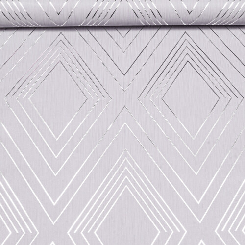 Muriva Lilac Grey Mix Geometric Wallpaper Silver Metallic Vinyl 2