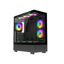 ASC Intel Core i7 Gaming Tower: GT730 2GB, 16GB RAM, 256GB SSD+1TB HDD, 500W 80+ PSU, Black 9 Fan Glass RGB Gaming Case, WIFI, Windows 11