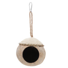 2 Pcs Natural Coconut Shell Small Pet Nest Bird House