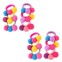 12 Elastische Haarseile Mit Pomponkugeln Für Baby