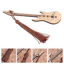 Guitar Form Bambus Lesezeichen Buch Markierung Seitenmarkierer