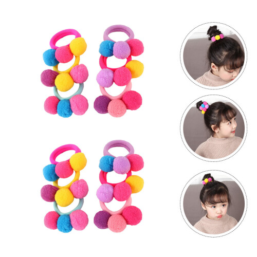 12 Elastische Haarseile Mit Pomponkugeln Für Baby 2
