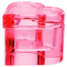 heart shape nail art dish with lid crystal glass manicure cup
