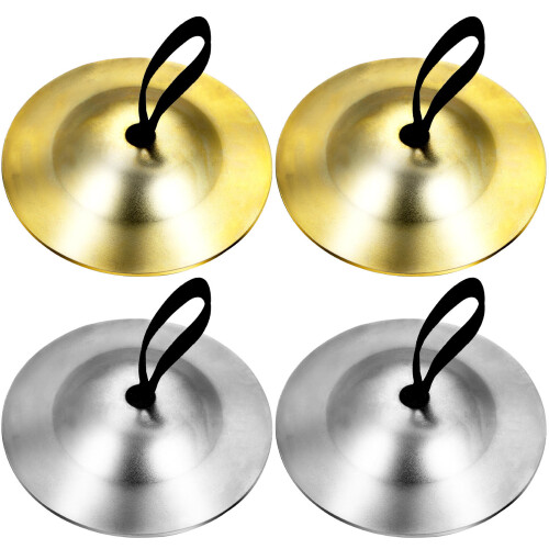 2 Pairs Brass Finger Cymbals For Belly Dancing Percussion 1