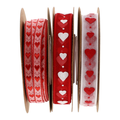 Delicate Polyester Geschenkband Met Hartpatroon Voor Feestdecor 2