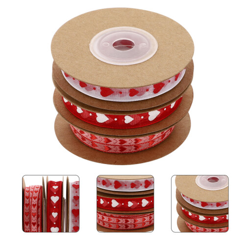 Delicate Polyester Geschenkband Met Hartpatroon Voor Feestdecor 1