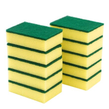 Sponges 10-Pack Double-Sided Non-Scratch Kitchen Scrubbers, Reusable Sponges for Dishes, Windows, Glasses, Yellow