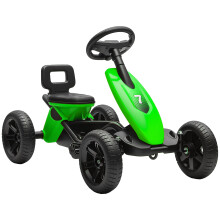 Pedal Go Kart for Kids 2-5 Years with Silent EVA Wheels in Green