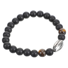 Natürliche Steine Armband Mit Rugbyball Anhänger Für Herren