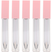 5 Piezas Tubo Cuadrado 7 Ml Para Labial Recargable Transparente