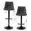 2 Nova Bar Stools Charcoal Grey Faux Leather 4