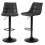 2 Nova Bar Stools Charcoal Grey Faux Leather 1