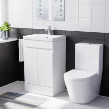 Nes Home Alaska 500mm White Freestanding Basin Vanity & Close Coupled Toilet