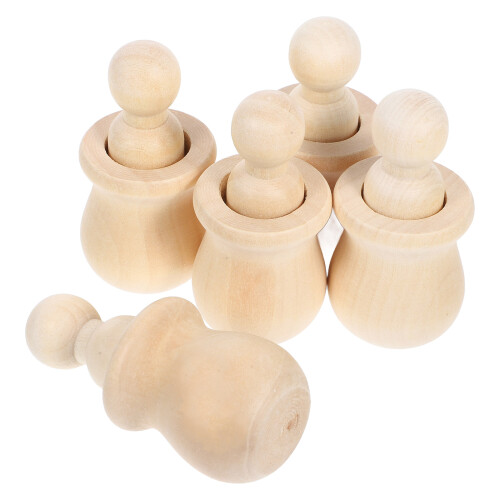 5 Piezas De Muñecas De Madera Sin Pintar Para