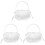 3Pcs Heart-Shaped Wedding Ring Pillow With Lace And Handle 3