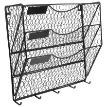Support Mural En Fer Noir Pour Fichiers Et Magazines Pratique