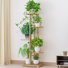 (Golden, 1 Count) Household 5-layer Flower & Plant Pot Rack, 1 Count Multifunctional Iron Decor Stand, Modern Durable Summer Home Organizer for Indoor