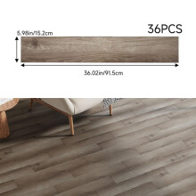 (Hickory Oak) AceHome 36PCS Self-adhesive PVC Vinyl Wood Design Covering Planks for DIY Home Decor & Renovation - Peel and Stick