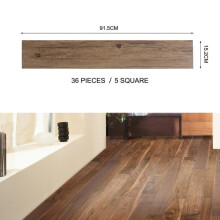 (Medium Oak) AceHome 36PCS Self-adhesive PVC Vinyl Wood Design Covering Planks for DIY Home Decor & Renovation - Peel and Stick