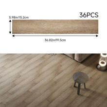 (Rustic Oak) AceHome 36PCS Self-adhesive PVC Vinyl Wood Design Covering Planks for DIY Home Decor & Renovation - Peel and Stick