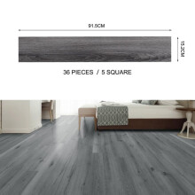 (Dark Grey) AceHome 36PCS Self-adhesive PVC Vinyl Wood Design Covering Planks for DIY Home Decor & Renovation - Peel and Stick