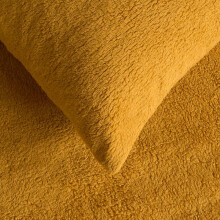 (Ochre Yellow, 2 Pack) OHS 2/4 Pack Teddy Fleece Pillowcase Cover Bedding Set Thermal